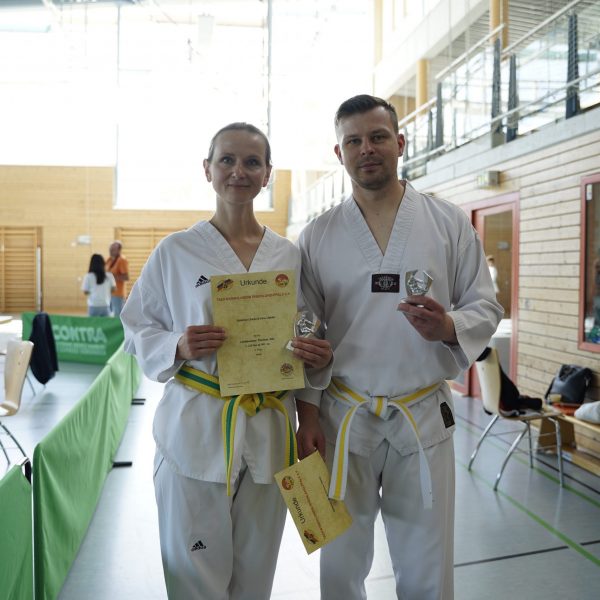 LM Poomsae 2022, Ivona und Sebastian im Teamlauf, Platz1